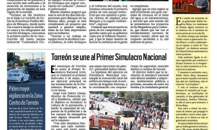 Portada RCG Lagunera [ 2 de mayo de 2026] Concretamos inversión histórica para la región Carbonífera: Manolo; Torreón se une al Primer Simulacro Nacional y más…