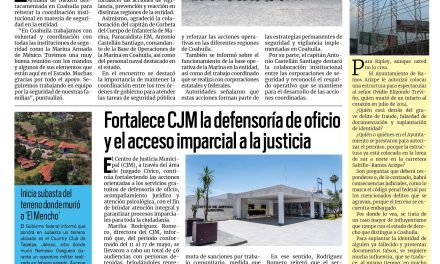 Portada RCG Lagunera [25 de mayo de 2026] Blindamos las fronteras de Coahuila: Manolo Jiménez Salinas; fortalece CJM la defensoría de oficio y el acceso imparcial a la justicia y más…