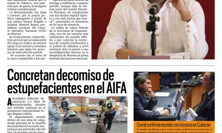 Portada RCG Nacional e Internacional [26 de mayo de 2026] Andy López Beltrán se va de Morena; concretan decomiso de estupefacientes en el AIFA y más…