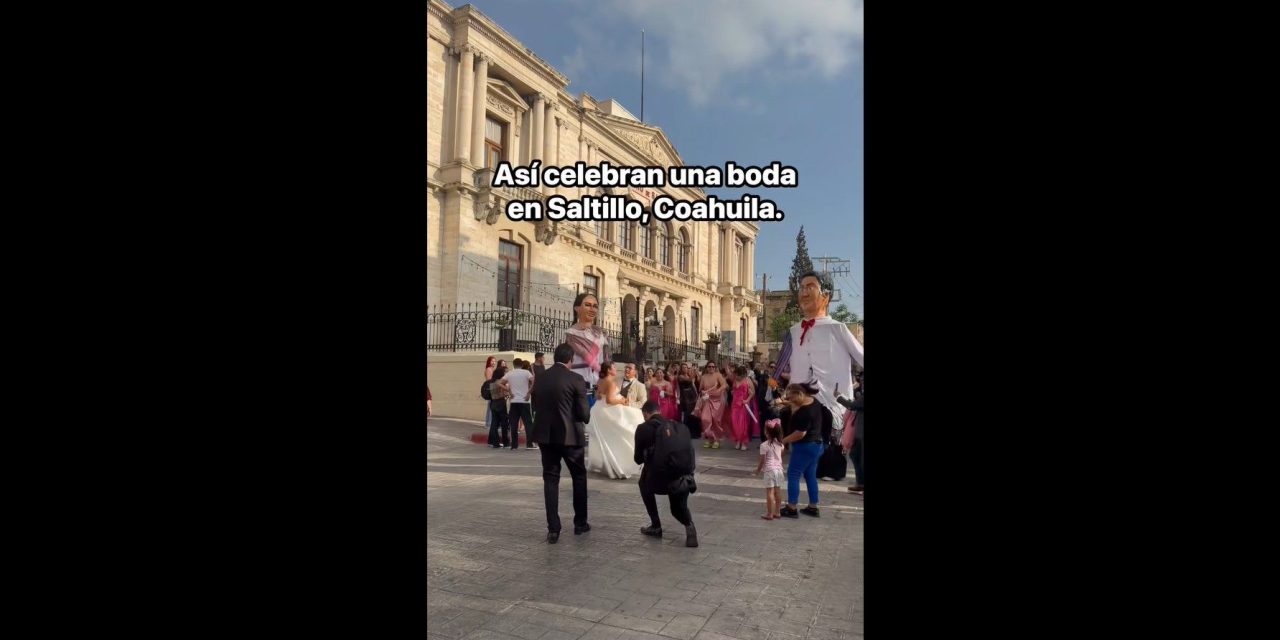 Boda se hace viral en Saltillo y sorprende a transeúntes del centro (video)