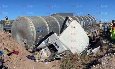 Vuelca pipa con remanente diésel en la autopista Saltillo-Torreón