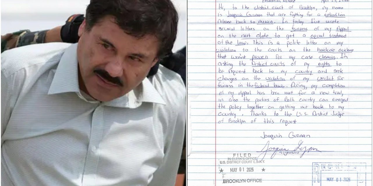 El Chapo Guzmán solicita volver a México a través de carta a la Corte de Nueva York