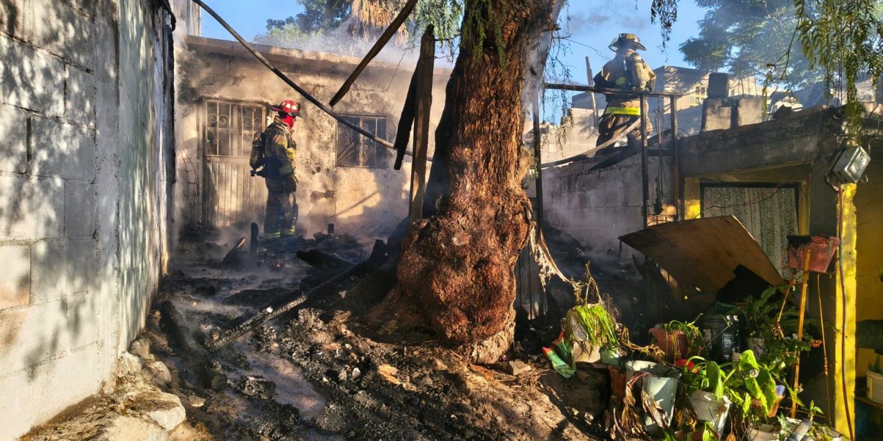 Se incendia tejabán en la colonia Nueva Jerusalén
