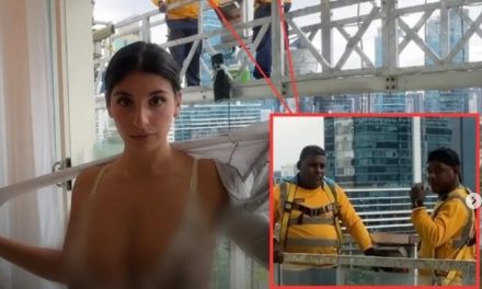 Video: Influencer es sorprendida por trabajadores mientras se cambiaba de ropa
