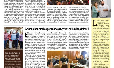 Portada RCG Centro [13 de junio de 2026] Manolo Jiménez fortalece la relación con Estados Unidos; se aprueban predios para nuevos Centros de Cuidado Infantil y más…
