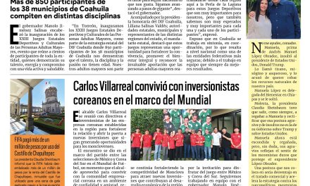Portada RCG Centro [19 de junio de 2026] Inauguran los Juegos Estatales Deportivos y Culturales de las Personas Adultas Mayores; Carlos Villarreal convivió con inversionistas coreanos en el marco del Mundial y más…