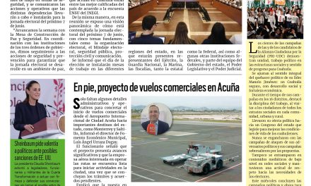 Portada RCG Fronteriza [2 de junio de 2026] En equipo garantizamos una jornada electoral tranquila y en paz: Manolo; CANACINTRA llevará programa de vinculación juvenil a la UTCA y más…