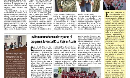 Portada RCG Fronteriza [27 de junio de 2026] Manolo Jiménez entrega el cuartel militar en San Antonio de las Alazanas; invitan a ciudadanos a integrarse al programa Juventud Cruz Roja en Acuña y más…