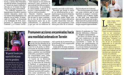 Portada RCG Lagunera [13 de junio de 2026] Manolo Jiménez fortalece la relación con Estados Unidos; promueven acciones encaminadas hacia una movilidad ordenada en Torreón y más…