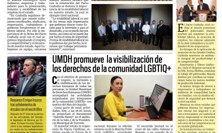 Portada RCG Lagunera [26 de junio de 2026] La estabilidad laboral de Coahuila la construimos todos los días: Manolo Jiménez; UMDH promueve  la visibilización de los derechos de la comunidad LGBTIQ+ y más…