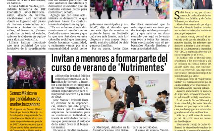 Portada RCG Lagunera [29 de junio de 2026] Reúne DIF Coahuila a cientos de familias en evento deportivo; invitan a formar parte del curso de verano de ‘Nutrimentes’ y más…