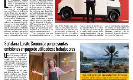 Portada RCG Nacional e Internacional [8 de junio de 2026] Presidenta Sheinbaum presenta el auto eléctrico Olinia 1; señalan a Luisito Comunica por presuntas omisiones en pago de utilidades y más…