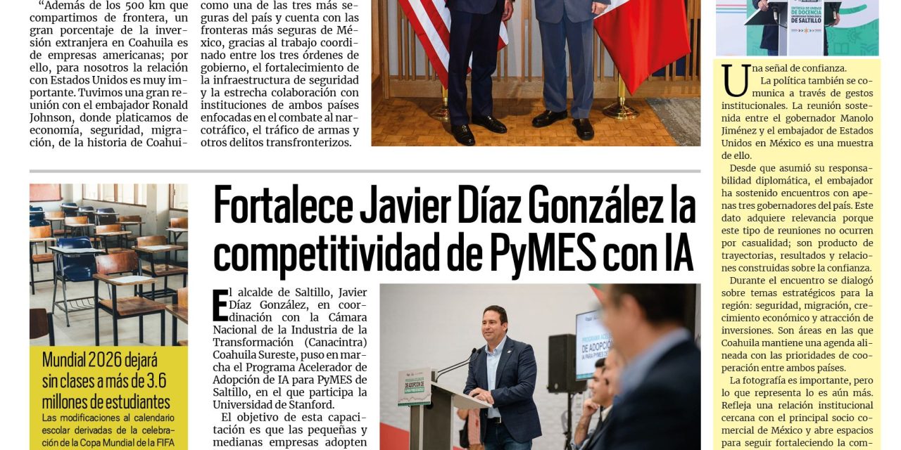 Portada RCG Media [18 de junio de 2026] Manolo Jiménez fortalece lazos de amistad con el embajador de EE. UU.; fortalece Javier Díaz competitividad de PyMES con IA y más…