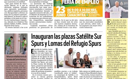Portada RCG Media [20 de junio de 2026] En Coahuila se continúan generando ofertas laborales; inauguran las plazas Satélite Sur Spurs y Lomas del Refugio Spurs y más…