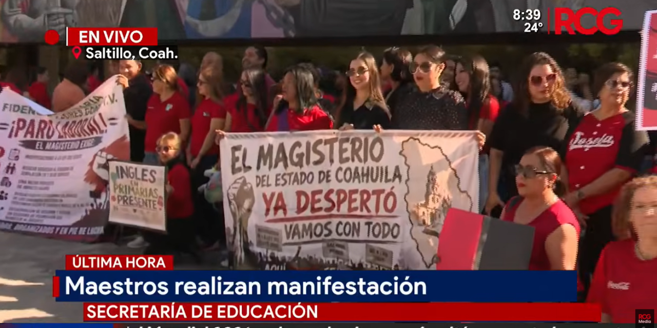Maestros de Saltillo se manifiestan y apoyan el paro nacional