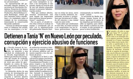 Portada RCG Carbonífera [6 de julio de 2026] Plantan más de 100 mil árboles en los 38 municipios del estado; detienen a Tania ‘N’ en Nuevo León por peculado, corrupción y ejercicio abusivo de funciones y más…