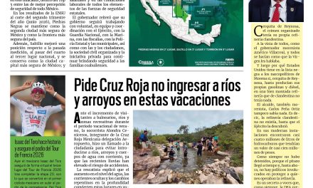 Portada RCG Fronteriza [26 de julio de 2026] 3 de las 5 ciudades más seguras del país son de Coahuila: Manolo; Invitan a niños a participar en ‘Mis Vacaciones en la Biblioteca’ y más…