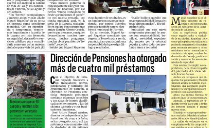 Portada RCG Lagunera [3 de julio de 2026] ‘En equipo, vamos por más seguridad y mejores servicios para Torreón’; Dirección de Pensiones ha otorgado más de cuatro mil préstamos y más…