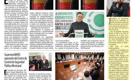 Portada RCG Lagunera [8 de julio de 2026] Manolo Jiménez, primer lugar en seguridad, desempeño y cercanía; con trabajo y planeación, seguimos alcanzando nuestros objetivos: Manolo Jiménez y más…