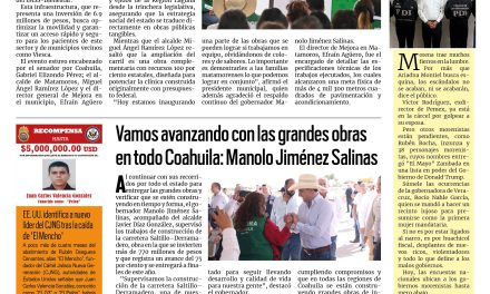 Portada RCG Lagunera [9 de julio de 2026] Entrega Gobierno de Coahuila Ampliación de Carril de Acceso a la clínica IMSS-Bienestar; vamos avanzando con las grandes obras en todo Coahuila: Manolo Jiménez y más…
