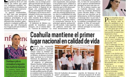 Portada RCG Lagunera [17 de julio de 2026] Narcopolíticos de Morena en la mira de EE. UU.; Coahuila mantiene el primer lugar nacional en calidad de vida y más…