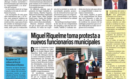 Portada RCG Lagunera [23 de julio de 2026] Muy pronto quedará la primera etapa de la Expo Coahuila: Manolo Jiménez; MARS toma protesta a nuevos funcionarios municipales y más…