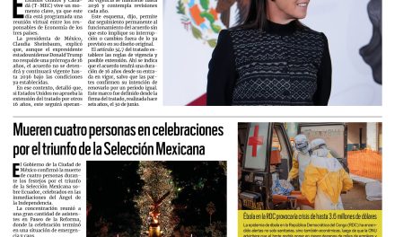 Portada RCG Nacional e Internacional [2 de julio de 2026] El T-MEC permanece vigente hasta 2036: Claudia Sheinbaum; mueren cuatro personas en celebraciones por el triunfo de la Selección Mexicana y más…