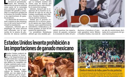 Portada RCG Nacional e Internacional [26 de julio de 2026] México alista liberación de moscas contra el gusano barrenador; EE. UU. levanta prohibición a importaciones de ganado mexicano y más…
