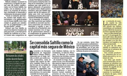 Portada RCG Media [25 de julio de 2026] Saltillo celebra 449 años de grandeza; se consolida Saltillo como la capital más segura de México y más…
