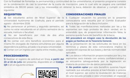 UAdeC lanza convocatoria para las Becas de Inclusión