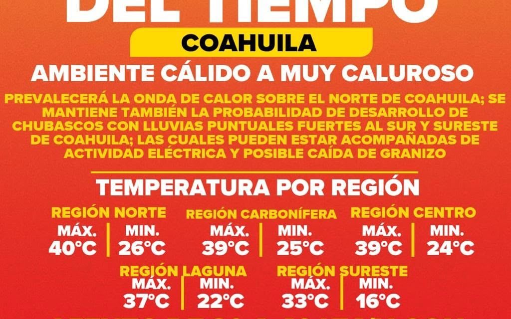 Sigue el calor para gran parte de Coahuila