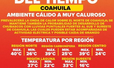 Sigue el calor para gran parte de Coahuila