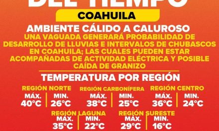 Sureste de Coahuila tendrá lluvias y el resto del estado tendrá un clima cálido