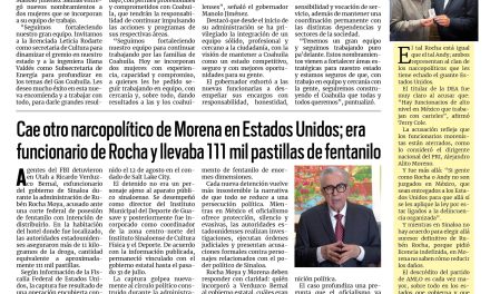Portada RCG Centro [25 de agosto de 2026] Manolo Jiménez Salinas fortalece su gabinete para impulsar a Coahuila; cae otro narcopolítico de Morena en EE. UU.; era funcionario de Rocha y llevaba 111 mil pastillas de fentanilo y más…