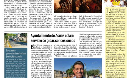 Portada RCG Fronteriza [ 8 de agosto de 2026] Coahuila es un estado de instituciones fuertes: Manolo Jiménez; Ayuntamiento de Acuña aclara servicio de grúas concesionado y más…