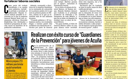Portada RCG Fronteriza [12 de agosto de 2026] En alianza con la iniciativa privada, hacemos grandes cosas por Coahuila: Manolo; realizan con éxito curso de ‘Guardianes de la Prevención’ para jóvenes de Acuña y más…