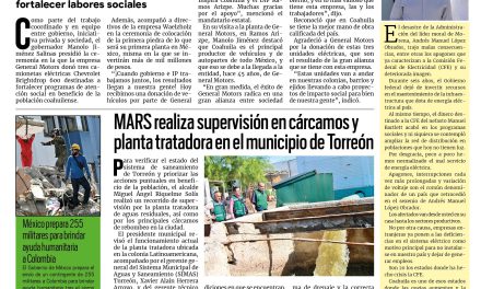 Portada RCG Lagunera [12 de agosto de 2026] En alianza con la iniciativa privada, hacemos grandes cosas por Coahuila: Manolo; MARS realiza supervisión en cárcamos y planta tratadora y más…