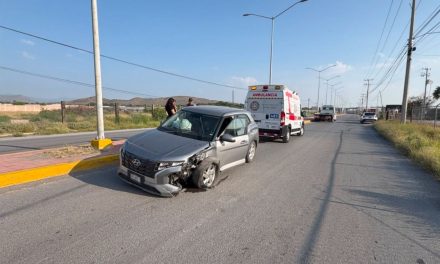 Automovilista sube al camellón y derriba luminaria en Ramos Arizpe