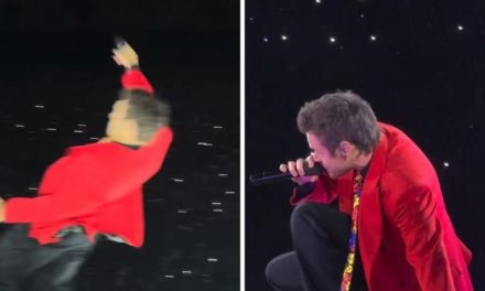 Harry Styles sufre aparatosa caída en el Estadio GNP Seguros por intensas lluvias en CDMX