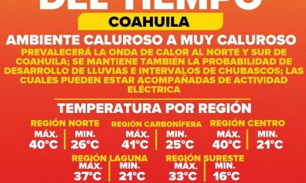 Continuarán los días calientes en Coahuila