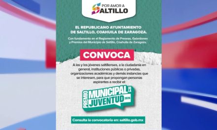 Está vigente la convocatoria para Premio Municipal de la Juventud 2026