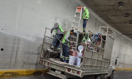 Intensifica alcalde Javier Díaz mantenimiento nocturno en el distribuidor vial El Sarape