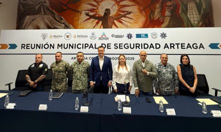 Arteaga realiza mesa de seguridad