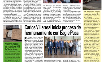 Portada RCG Centro [2 de septiembre de 2026] Agosto fue un mes de mucho trabajo y resultados: Manolo Jiménez; Carlos Villarreal inicia proceso de hermanamiento con Eagle Pass y más…