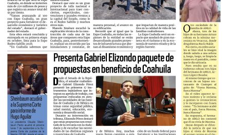 Portada RCG Fronteriza [3 de septiembre de 2026] ‘Expo Coahuila fortalecerá el desarrollo económico y turístico’; presenta Gabriel Elizondo paquete de propuestas en beneficio de Coahuila y más…