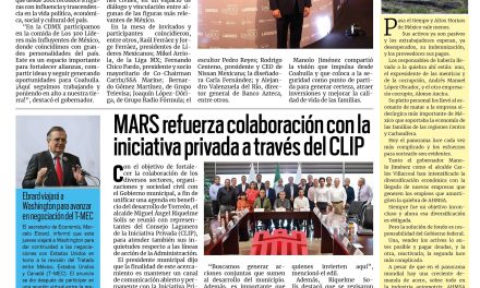 Portada RCG Lagunera [10 de septiembre de 2026] Manolo Jiménez entre los líderes más influyentes de México; MARS refuerza colaboración con la iniciativa privada a través del CLIP y más…