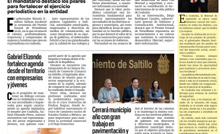 Portada RCG Media [18 de septiembre de 2026] En Coahuila los periodistas ejercen su profesión con seguridad: Manolo Jiménez; Gabriel Elizondo fortalece agenda desde el territorio con empresarios y jóvenes  y más…