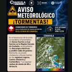 Protección Civil mantiene aviso por tormentas en Coahuila