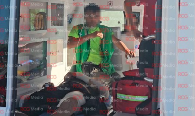 Ciclista y motociclista resultan lesionados tras choque en Arteaga