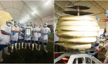 Pijijiapan, Chiapas rompe el Récord Guinness con la bola de queso de hebra más grande del mundo